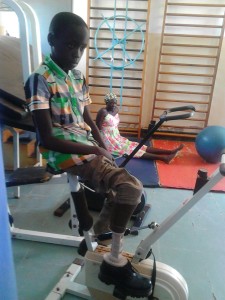 Here is Paul going through some physiotherapy as his muscles are very weak; due to not being used for so long.